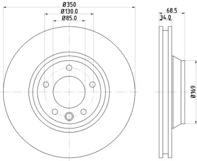 Disco de freno HELLA 8DD 355 128-071 (Sustituye a 8DD 355 121-101) Alta Calidad